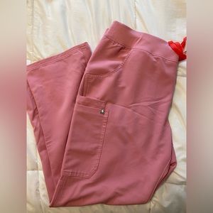 Figs pink scrub bottoms XL